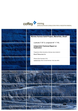 Montes Aureos 2011 Technical Report