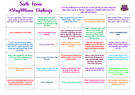 A 30 Day Challenge for You All to Use to Keep You Busy at Home. Please Do Share What You Do on Twitter, Tagging Us in @FBA Sixth Form