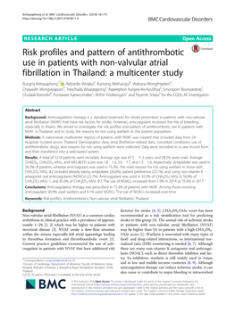 Risk Profiles and Pattern of Antithrombotic Use in Patients With