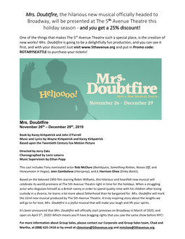 Mrs. Doubtfire, the Hilarious New Musical Officially Headed To