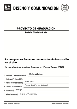 La Perspectiva Femenina Como Factor De Innovación En El Cine