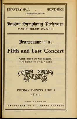 Boston Symphony Orchestra Concert Programs, Season 30