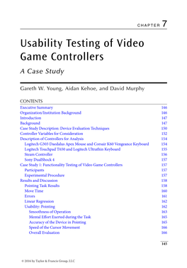 Usability Testing of Video Game Controllers a Case Study