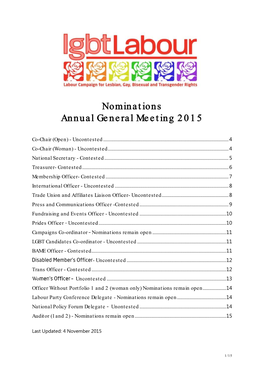 Nominations Annual General Meeting 2015