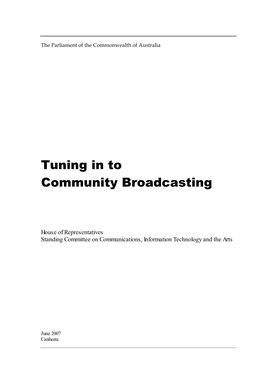 Tuning in to Community Broadcasting