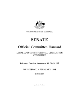 SENATE Official Committee Hansard