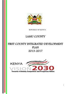 Lamu County First County Integrated Development Plan 2013-2017 Kenya