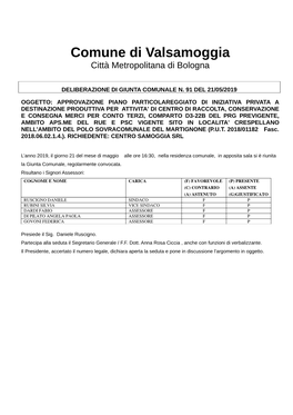 Comune Di Valsamoggia Città Metropolitana Di Bologna