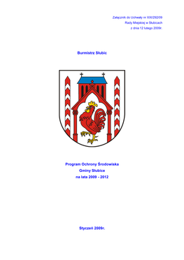 Program Ochrony Środowiska Gminy Słubice Na Lata 2009 - 2012