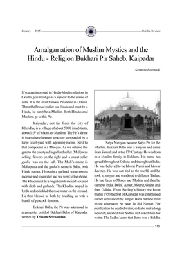 Amalgamation of Muslim Mystics and the Hindu - Religion Bukhari Pir Saheb, Kaipadar