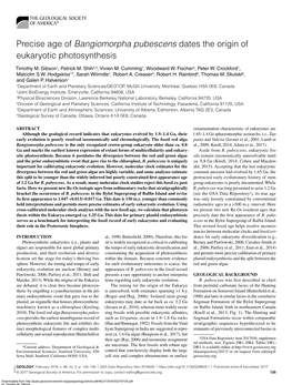 Precise Age of Bangiomorpha Pubescens