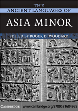 The Ancient Languages of Asia Minor