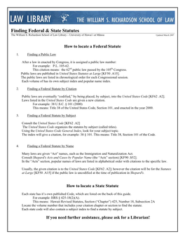 Current Statutory Codes the William S