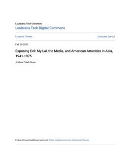 My Lai, the Media, and American Atrocities in Asia, 1941-1975