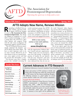 AFTD Adopts New Name, Renews Mission