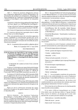 Arrêté Du Ministre De L'agriculture Et De La Pêche Maritime N° 514