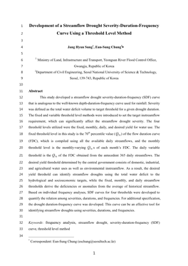 Development of a Streamflow Drought Severity-Duration-Frequency