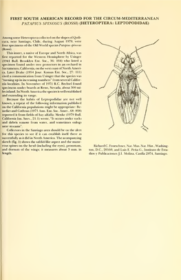 Revista Chilena De Entomología