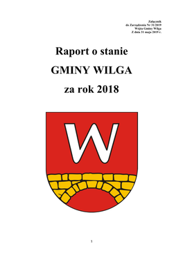 Raport O Stanie GMINY WILGA Za Rok 2018