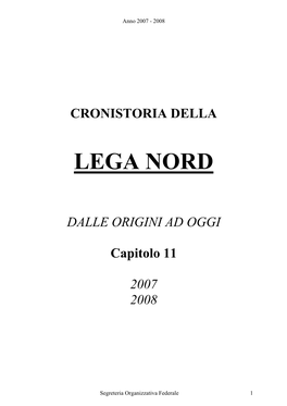 Cronistoria Della