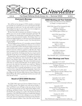 CDSG Newsletter - Summer 2019 Page 2
