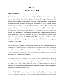 Chapter Iv Land Utilization