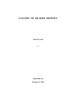 Gallery of Quaker Skeptics