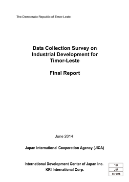 Data Collection Survey on Industrial Development for Timor-Leste