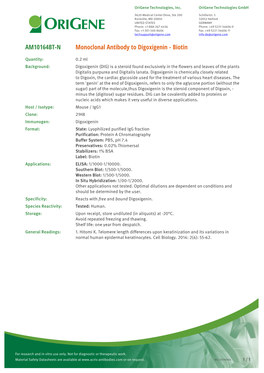 Monoclonal Antibody to Digoxigenin - Biotin
