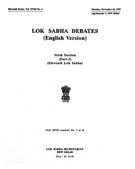 LOK SABHA DEBATES (English Version)