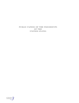 Public Papers of the Presidents of the United States