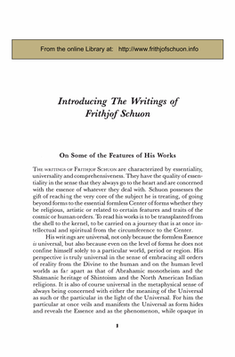 The Essential Frithjof Schuon, Edited by Seyyed Hossein Nasr, © 2005 World Wisdom Inc