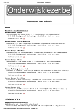 Infodagen Hoger Onderwijs