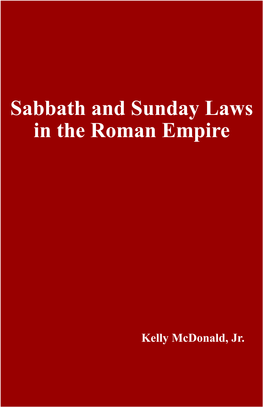 Sabbath and Sunday Laws in the Roman Empire