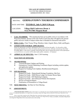 Meeting: Germantown Tourism Commission