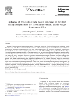 Influence of Pre-Existing Plate-Margin Structures on Foredeep Filling