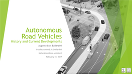 Autonomous Road Vehicles