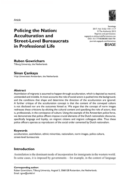 Policing the Nation: Acculturation and Street-Level Bureaucrats in Professional Life