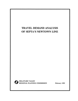 Travel Demand Analysis of Septa's Newtown Line