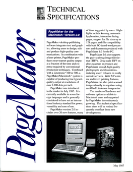 Aldus Pagemaker Mac 2.0 Technical Specifications.Pdf