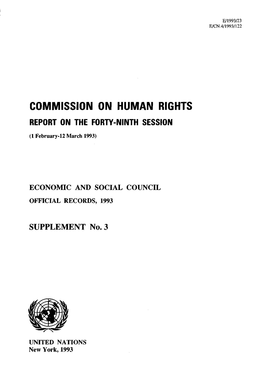 Commission on Human Rights Report on the Forty-Ninth Session