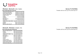 Traveline Cymru A4 Landscape Timetable