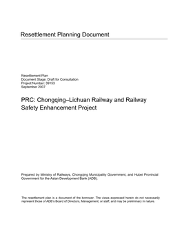 Chongqing–Lichuan Railway and Railway Safety Enhancement Project