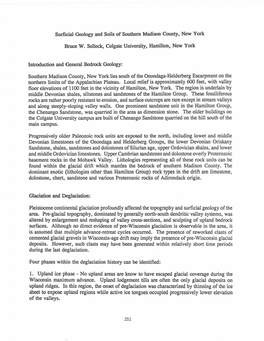 Surficial Geology and Soils of Southern Madison County, New York