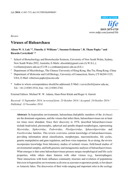 Viruses of Haloarchaea