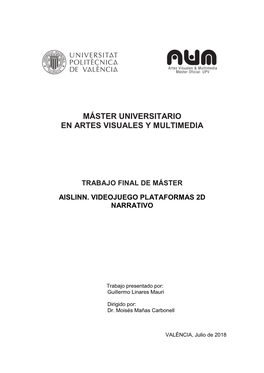 Máster Universitario En Artes Visuales Y Multimedia