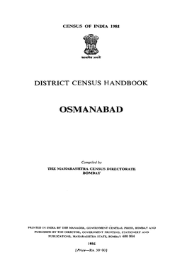 District Census Handbook, Osmanabad