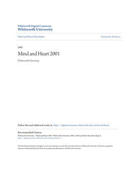 Mind and Heart 2001 Whitworth University