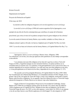 Kristen Eiswerth Departamento De Español Proyecto De Distinción En Español 20 De Mayo De 2018 La Narrativa Sobre Los Indígen