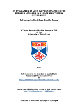 Galhenage Indika Udaya Shantha Perera Phd Thesis